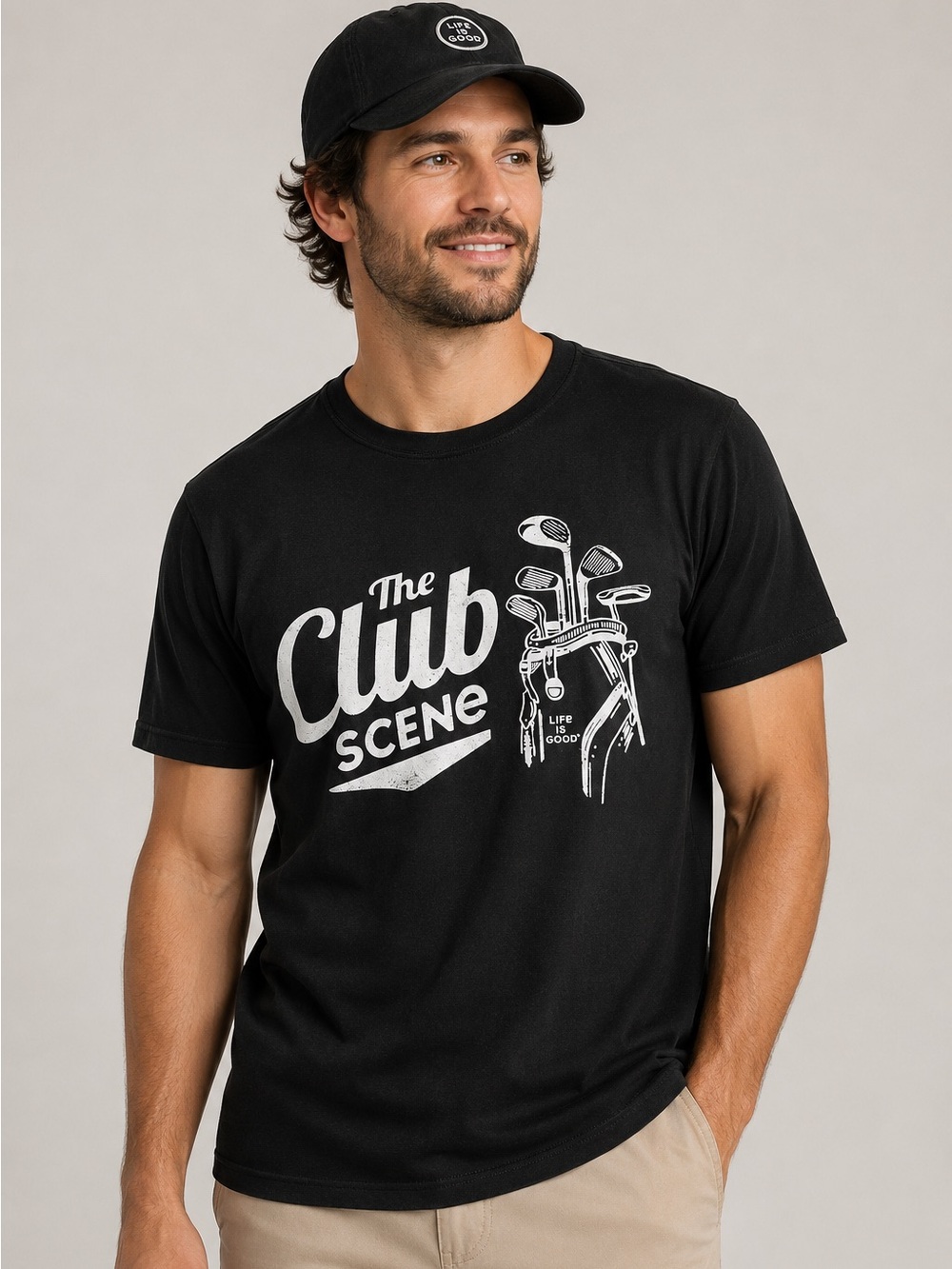 Life Is‎ Good The Club Scene Golf Crusher-Lite Short Sleeve T-Shirt size Large